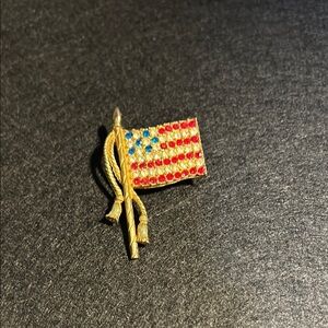 Gold American Flag Brooch